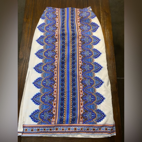 Cato Women’s Sari Paisley Print Maxi Skirt with 2 Side Splits Size M - Picture 1 of 6